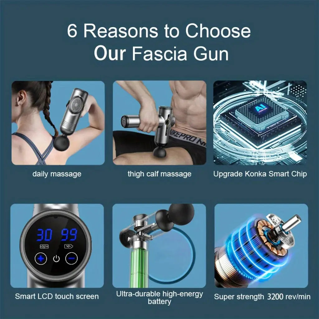 Portable Fascia Gun Vibration Massage Gun For Body Neck Back Deep Muscle Relaxation Fitness Slimming One Head - Lift Fuel