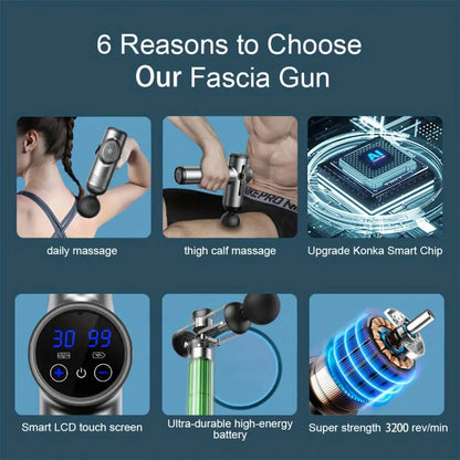 Portable Fascia Gun Vibration Massage Gun For Body Neck Back Deep Muscle Relaxation Fitness Slimming One Head - Lift Fuel