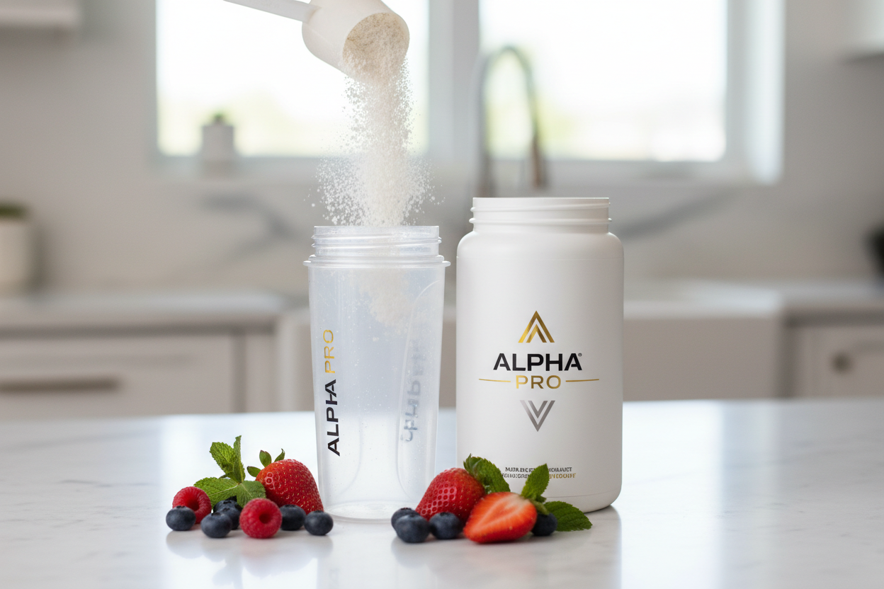 Protein powder lifestyle shot